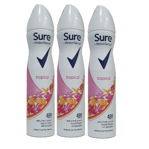 SURE MOTION SENSE TROPICAL 48H BODY SPRAY
