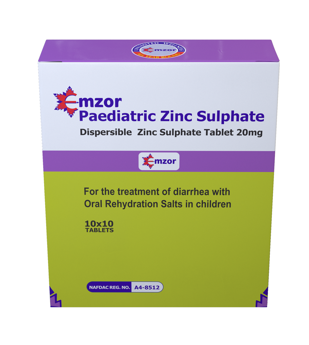 EMZOR PAEDIATRIC ZINC 20MG X 10