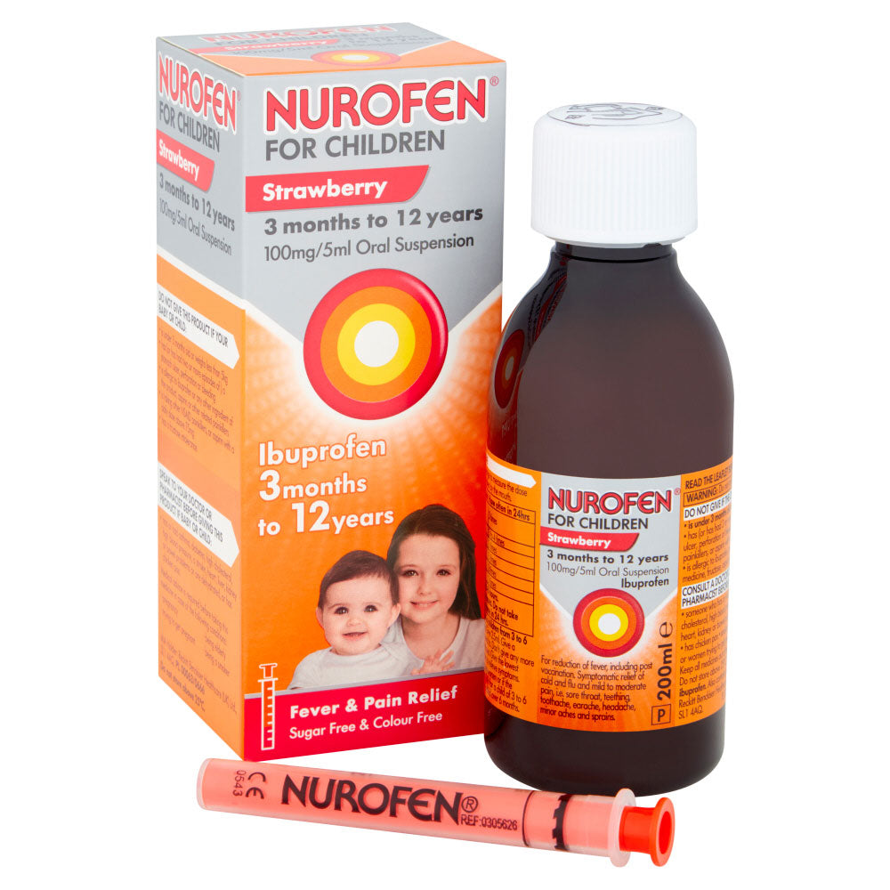 NUROFEN FOR CHILDREN STRAWBERRY 3MTHS TO 12YEARS 200ML