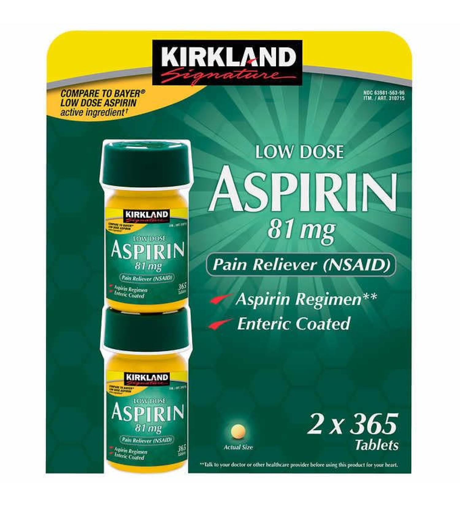 KIRKLAND ASPIRIN 81MG X365