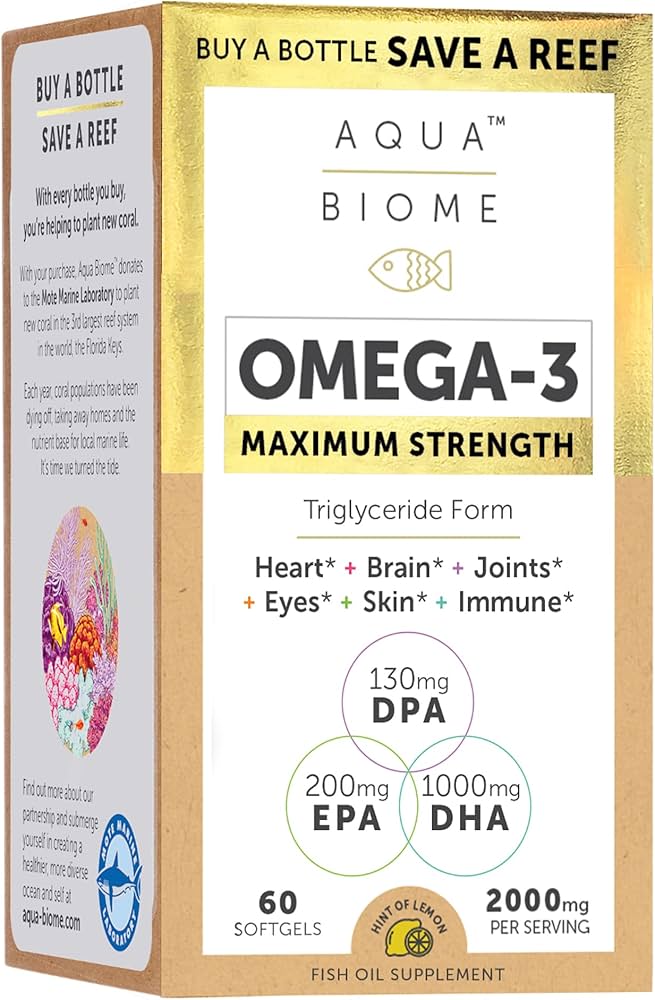 AQUA BIOME OMEGA 3 MAXIMUM STRENGTH X60 2000MG