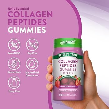 NATURES TRUTH COLLAGEN PEPTIDES GUMMIES TYPE 1-3 X60