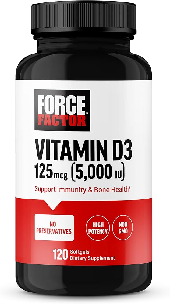 FORCE FACTOR VITAMIN D3 125MG X120 CAPS 5000IU