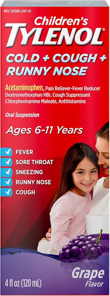 CHILDREN TYLENOL SYRUP 6-11YRS COLD + COUGH + RUNNING NOSE 120ML