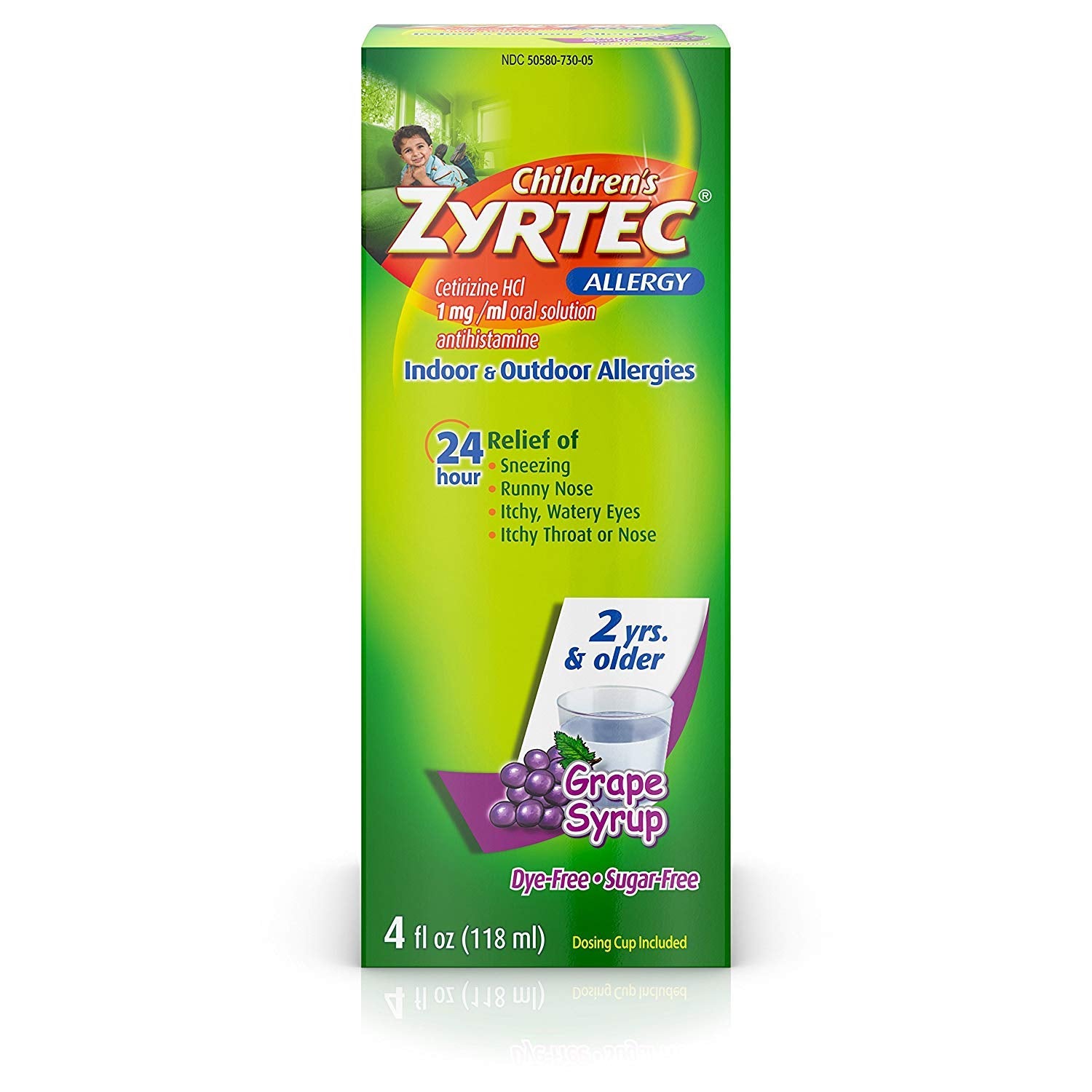 CHILDREN ZYRTEC ALLERGY SYRUP GRAPE 118ML