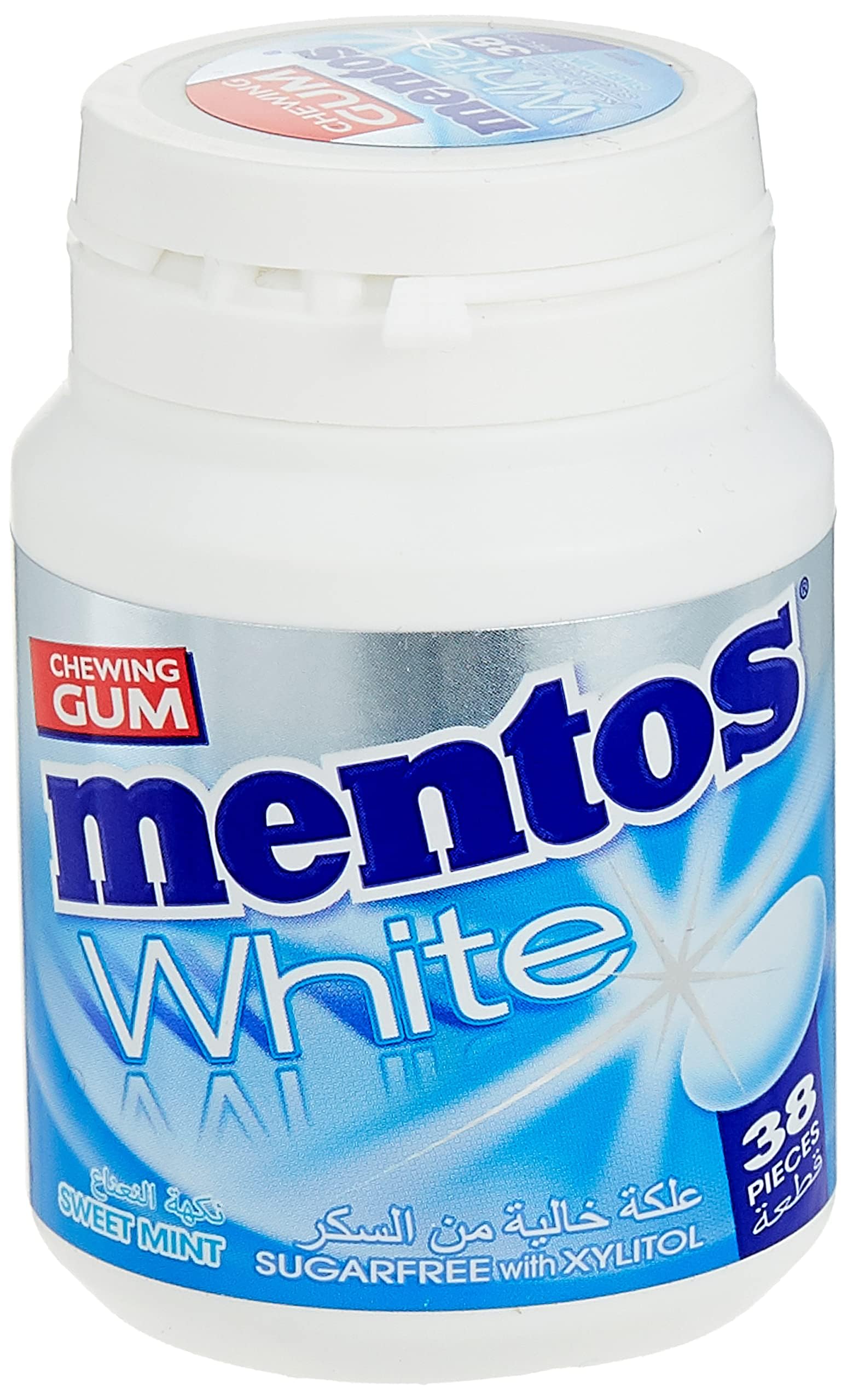 MENTOS WHITE SWEET MINT GUM X 3