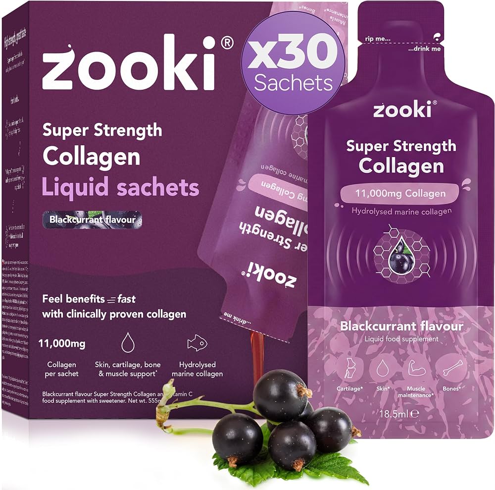 ZOOKI COLLAGEN LIQUID SACHET 5000MG BLACKCURRANT FLAVOUR