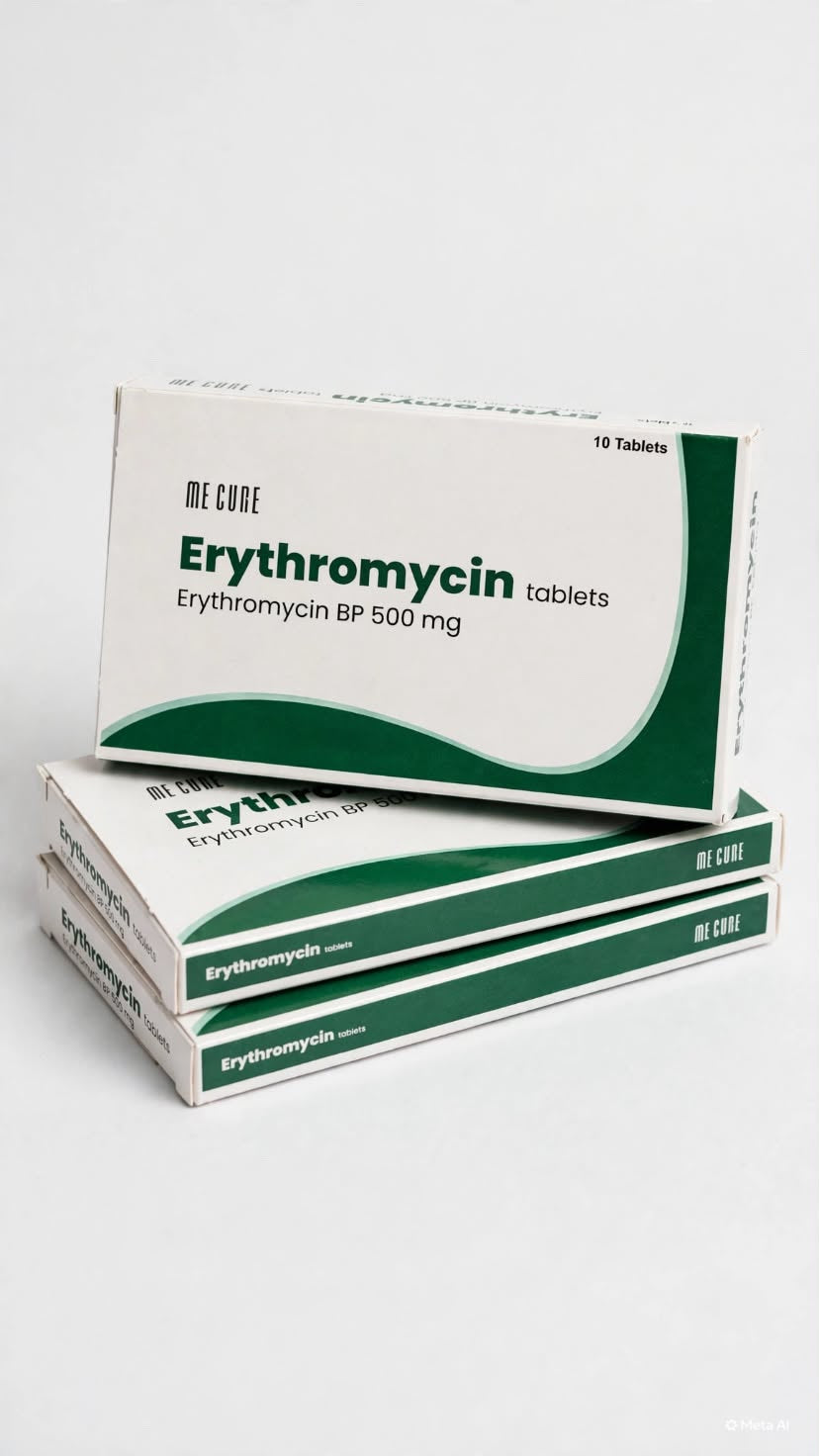 ERYTHROMYCIN BP 500MG X10 MECURE