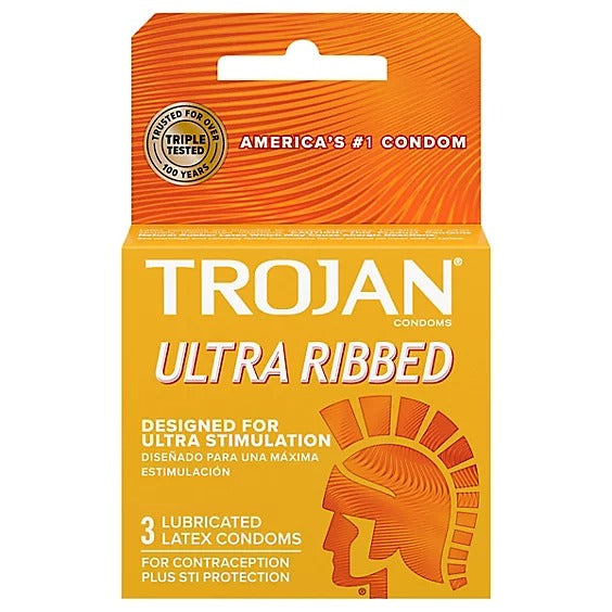 TROJAN ULTRA RIBBED CONDOM X 3