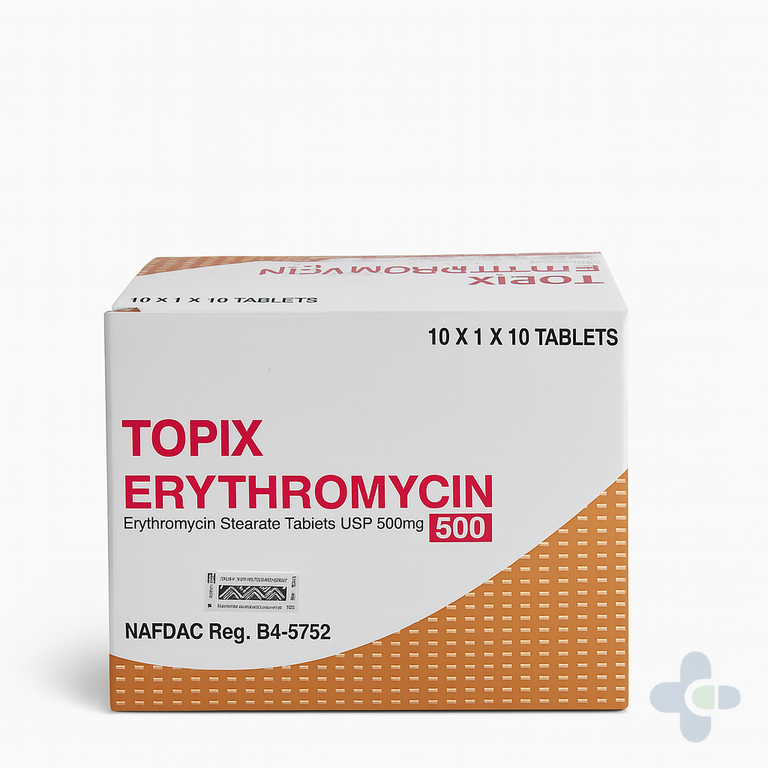 TOPIX ERYTHROTEX 500MG X 10