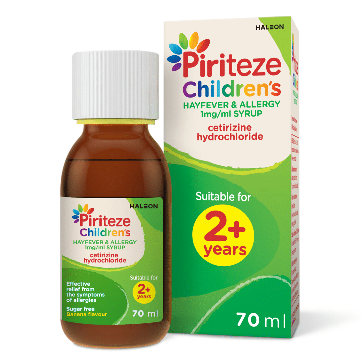 PIRITEZE CHILDREN HAYFEVER & ALLERGY SYRUP 2YRS 70ML