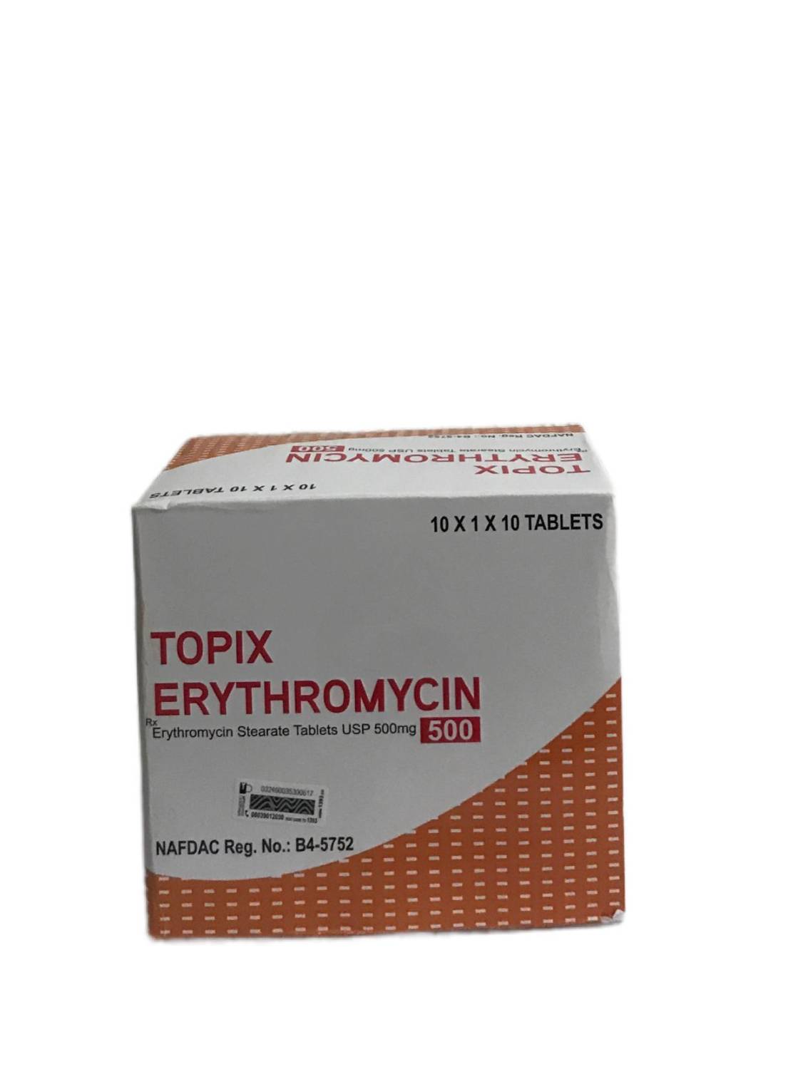 TOPIX ERYTHROTEX 500MG X 10