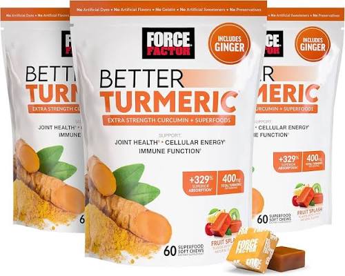 FORCE FACTOR BETTER TURMERIC  X60 FRUIT FLAVOR