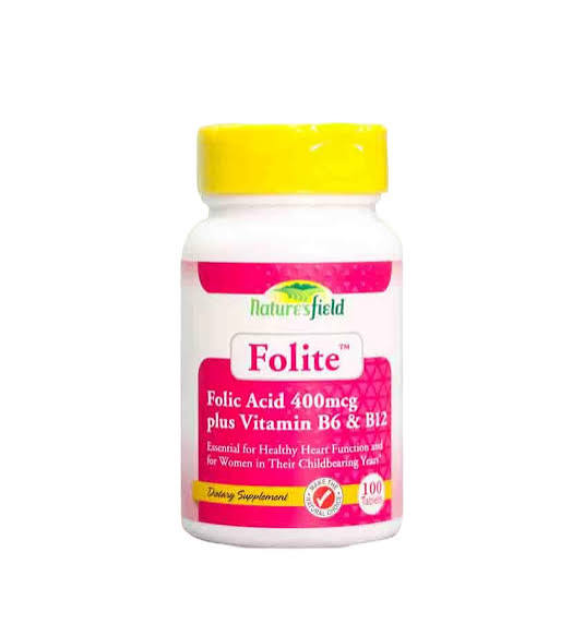 NATURESFIELD FOLITE FOLIC ACID 400MG + VITAMIN C  X100