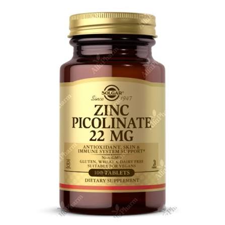 SOLGAR ZINC PICOLINATE 22MG X100