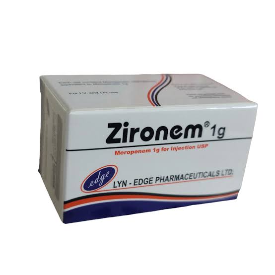 ZIRONEM MEROPENEM 1G INJECTION