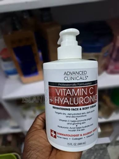ADVANCED CLINICALS VITAMIN C + HYALURONIC BRIGHTENING FACE & BODY CREAM 444ML