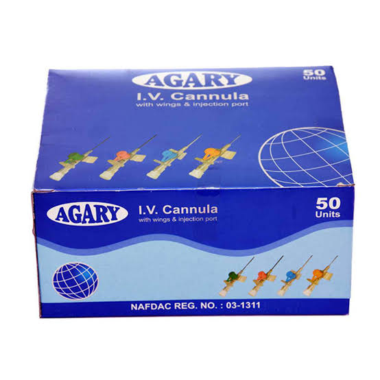 AGARY I V CANNULA WITH WINGS AND INJECTION X50