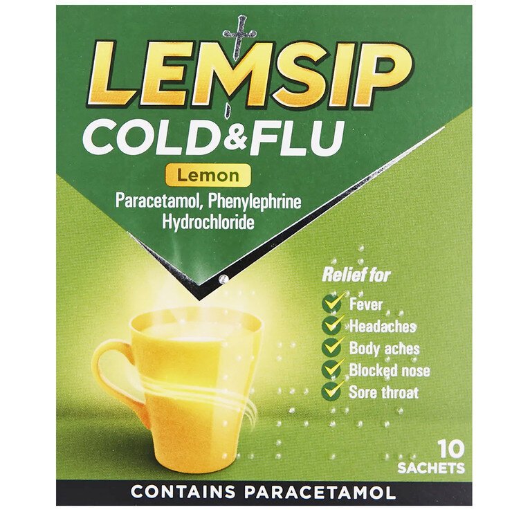 LEMSIP COLD & FLU LEMON X10